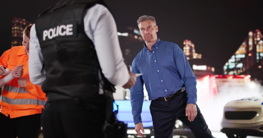 driver undergoing DWI road test